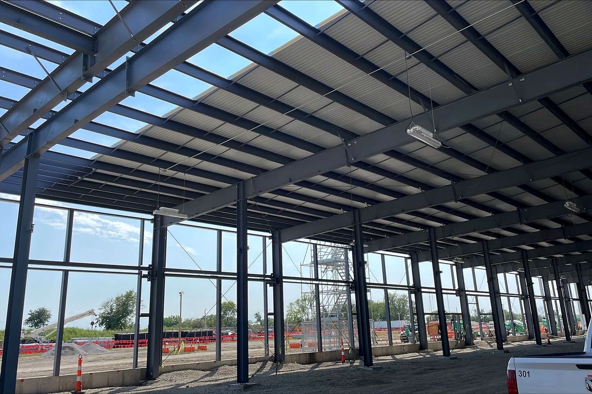 Openings framed — pre-engineered metal building project