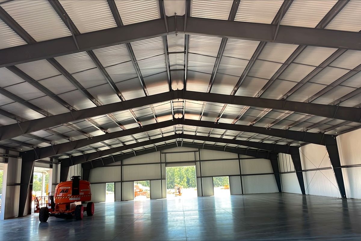 Finished interior — pre-engineered metal building project